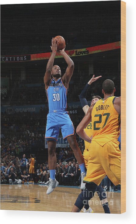 Nba Pro Basketball Wood Print featuring the photograph Utah Jazz V Oklahoma City Thunder by Zach Beeker