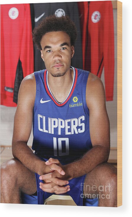 Jerome Robinson Wood Print featuring the photograph 2018 Nba Rookie Photo Shoot by Nathaniel S. Butler