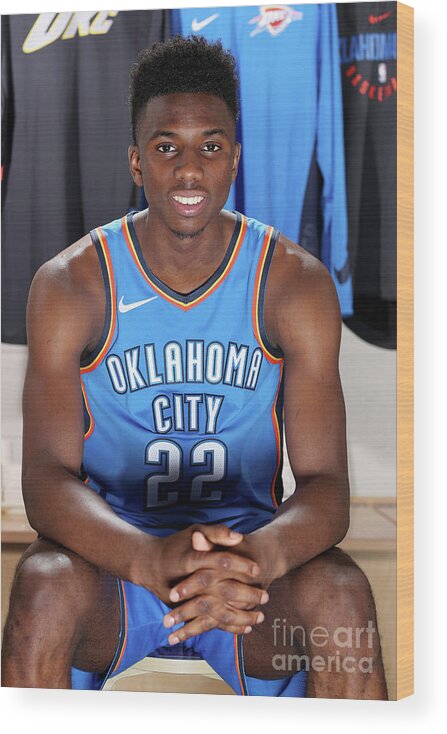 Hamidou Diallo Wood Print featuring the photograph 2018 Nba Rookie Photo Shoot by Nathaniel S. Butler