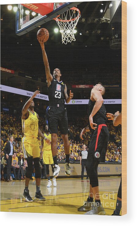 Lou Williams Wood Print featuring the photograph La Clippers V Golden State Warriors - by Noah Graham