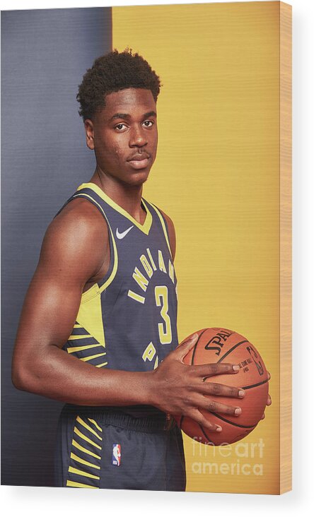 Aaron Holiday Wood Print featuring the photograph 2018 Nba Rookie Photo Shoot #267 by Jennifer Pottheiser