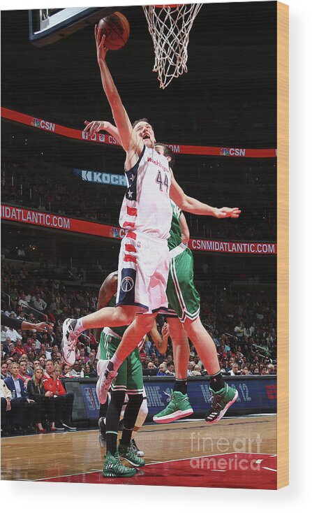 Bojan Bogdanovic Wood Print featuring the photograph Boston Celtics V Washington Wizards - #28 by Ned Dishman