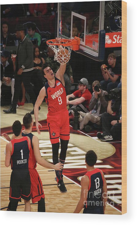 Dario Saric Wood Print featuring the photograph Bbva Compass Rising Stars Challenge 2017 #3 by Gary Dineen