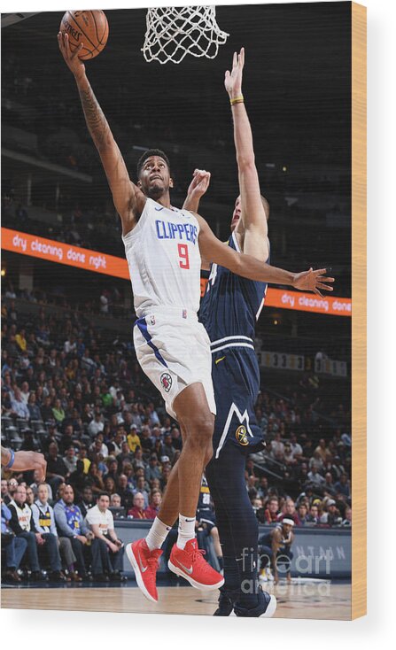 Nba Pro Basketball Wood Print featuring the photograph La Clippers V Denver Nuggets by Garrett Ellwood