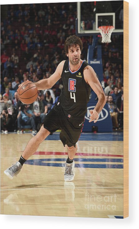 Milos Teodosic Wood Print featuring the photograph La Clippers V Philadelphia 76ers by David Dow
