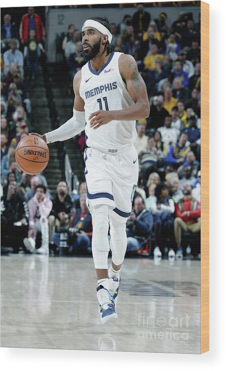 Mike Conley Wood Print featuring the photograph Memphis Grizzlies V Indiana Pacers by Ron Hoskins