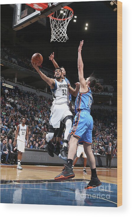 Nba Pro Basketball Wood Print featuring the photograph Oklahoma City Thunder V Minnesota by David Sherman