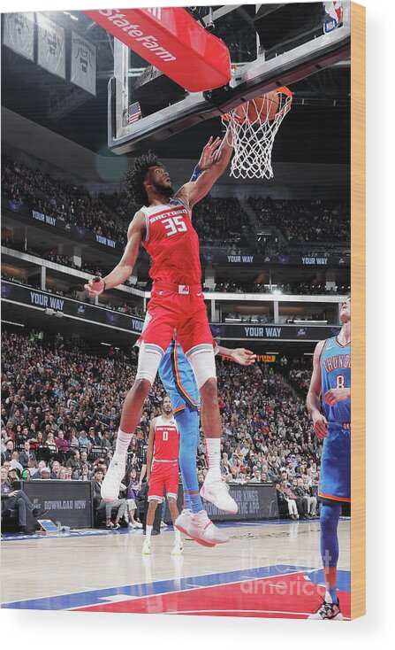 Marvin Bagley Iii Wood Print featuring the photograph Oklahoma City Thunder V Sacramento Kings #3 by Rocky Widner