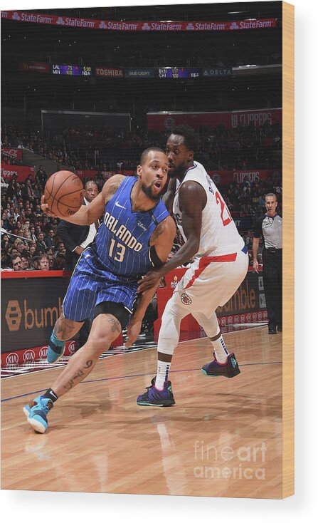 Nba Pro Basketball Wood Print featuring the photograph Orlando Magic V La Clippers by Adam Pantozzi
