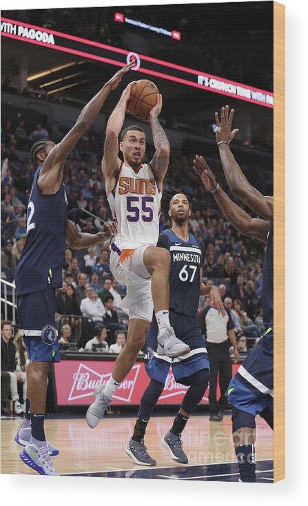 Nba Pro Basketball Wood Print featuring the photograph Phoenix Suns V Minnesota Timberwolves by Jordan Johnson