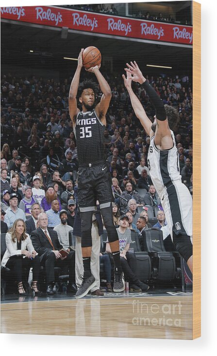Marvin Bagley Iii Wood Print featuring the photograph San Antonio Spurs V Sacramento Kings by Rocky Widner