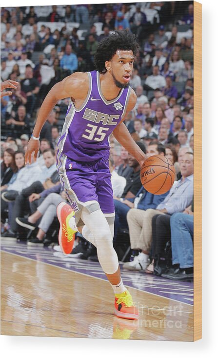 Nba Pro Basketball Wood Print featuring the photograph Utah Jazz V Sacramento Kings by Rocky Widner