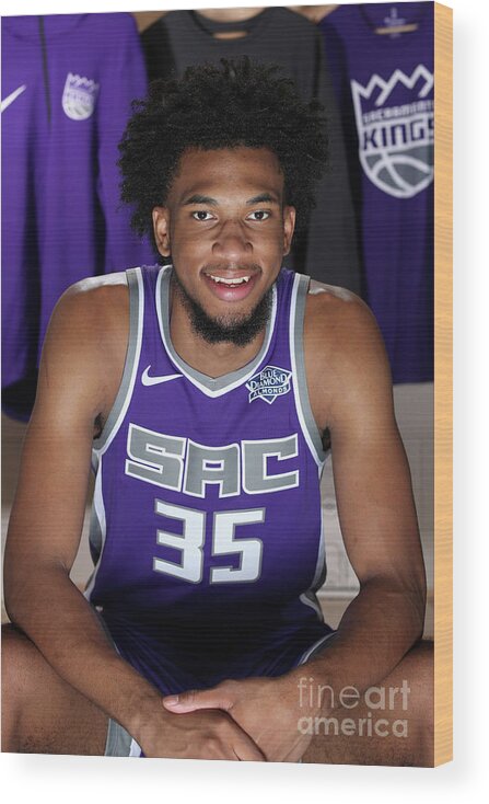 Marvin Bagley Iii Wood Print featuring the photograph 2018 Nba Rookie Photo Shoot #31 by Nathaniel S. Butler