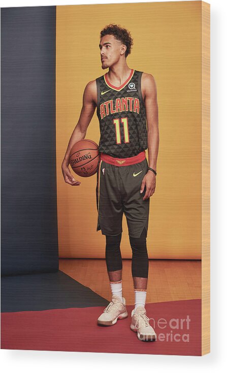 Trae Young Wood Print featuring the photograph 2018 Nba Rookie Photo Shoot by Jennifer Pottheiser