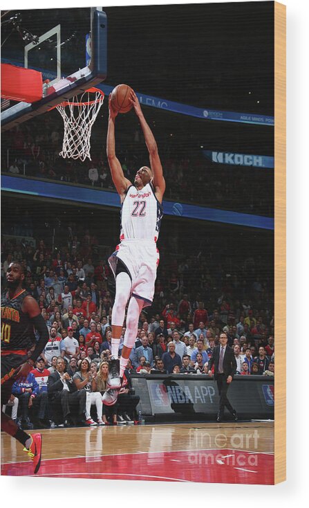 Playoffs Wood Print featuring the photograph Atlanta Hawks V Washington Wizards by Ned Dishman