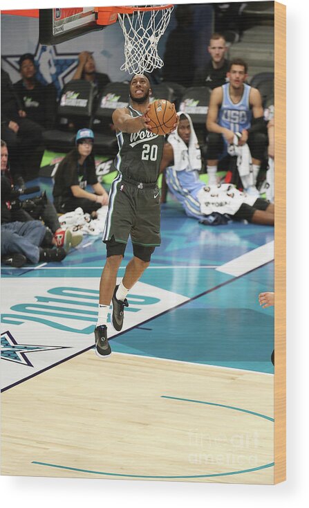 Josh Okogie Wood Print featuring the photograph 2019 Mtn Dew Ice Rising Stars by Kent Smith