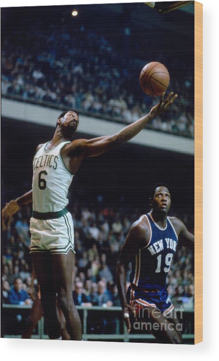 Nba Pro Basketball Wood Print featuring the photograph Boston Celtics - Bill Russell by Dick Raphael