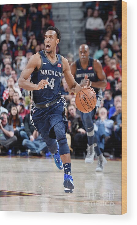 Ish Smith Wood Print featuring the photograph Detroit Pistons V Cleveland Cavaliers by David Liam Kyle