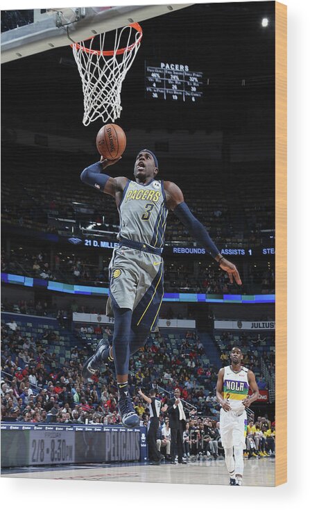 Smoothie King Center Wood Print featuring the photograph Indiana Pacers V New Orleans Pelicans by Layne Murdoch Jr.
