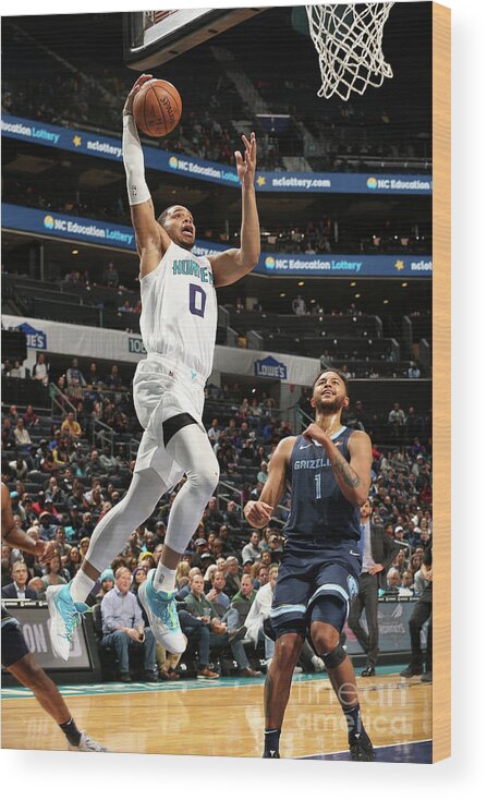 Nba Pro Basketball Wood Print featuring the photograph Memphis Grizzlies V Charlotte Hornets by Kent Smith