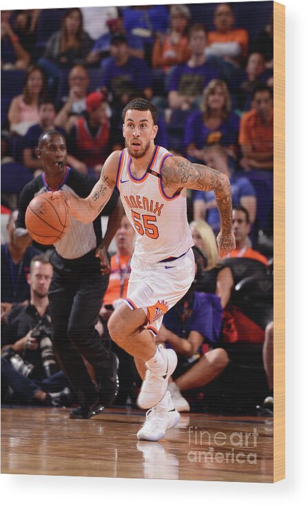 Nba Pro Basketball Wood Print featuring the photograph Portland Trail Blazers V Phoenix Suns by Barry Gossage
