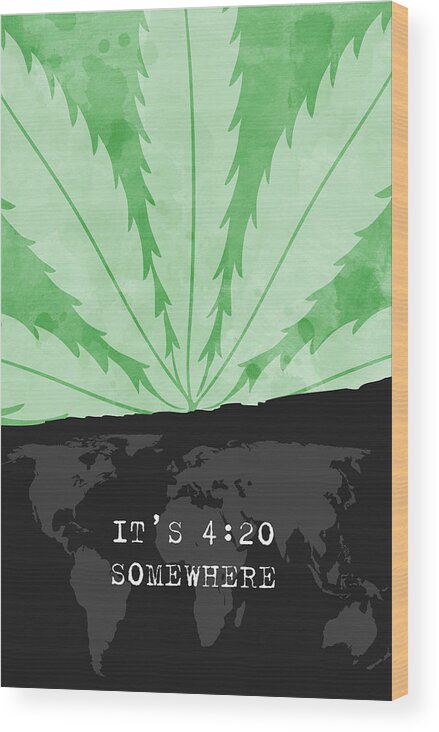 420 Somewhere Black Wood Print featuring the painting 420 Somewhere Black by Jennifer Mccully