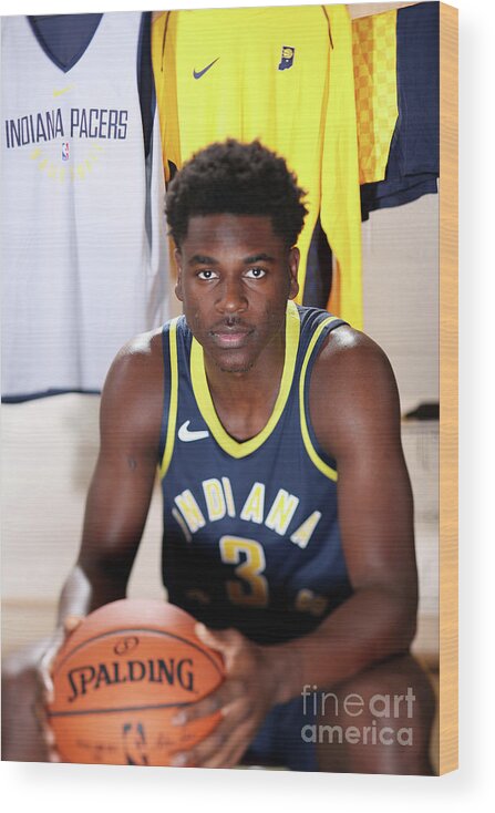 Aaron Holiday Wood Print featuring the photograph 2018 Nba Rookie Photo Shoot by Nathaniel S. Butler
