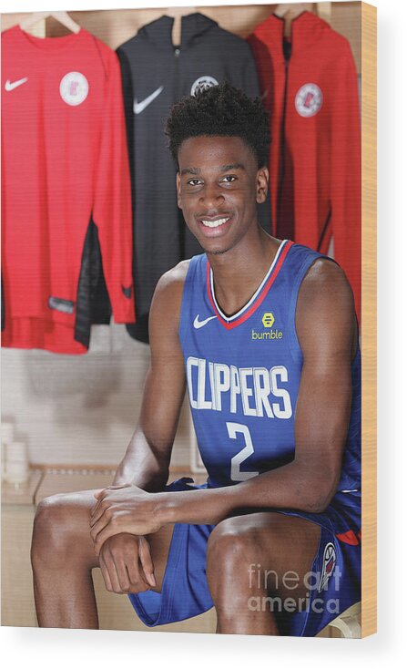 Shai Gilgeous-alexander Wood Print featuring the photograph 2018 Nba Rookie Photo Shoot by Nathaniel S. Butler