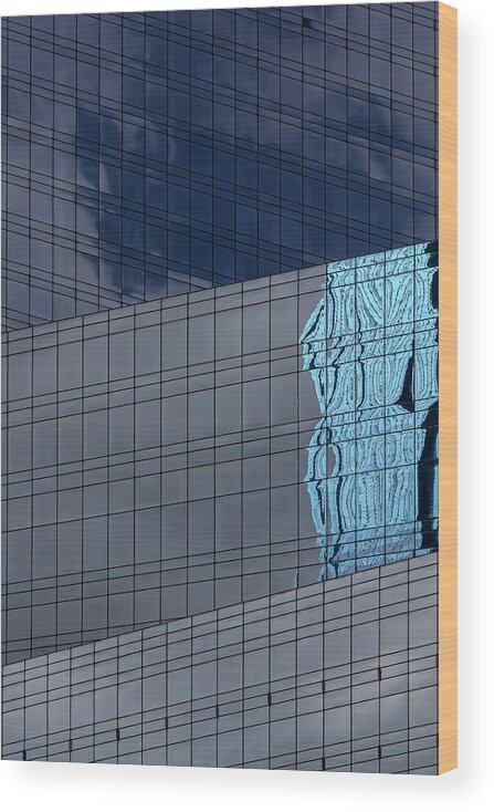 Reflective Glass Architecture Wood Print featuring the photograph Reflective Glass Architecture #48 by Robert Ullmann