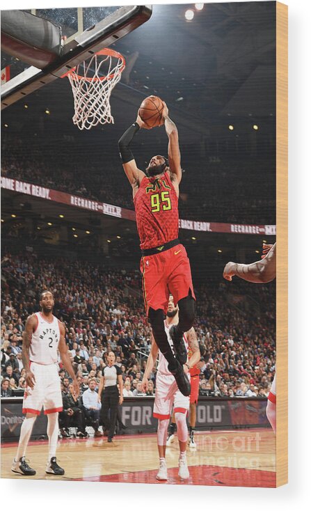 Nba Pro Basketball Wood Print featuring the photograph Atlanta Hawks V Toronto Raptors by Ron Turenne