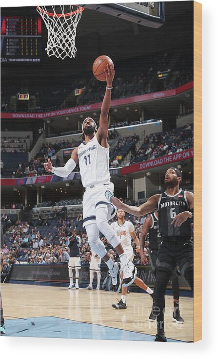 Mike Conley Wood Print featuring the photograph Detroit Pistons V Memphis Grizzlies by Joe Murphy