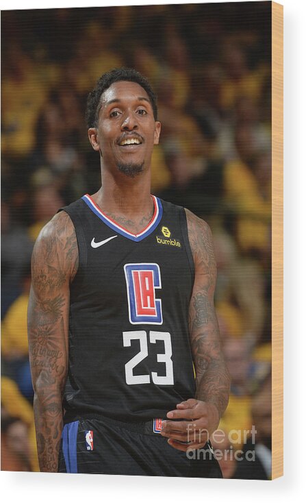 Lou Williams Wood Print featuring the photograph La Clippers V Golden State Warriors - #5 by Noah Graham