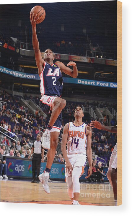 Shai Gilgeous-alexander Wood Print featuring the photograph Los Angeles Clippers V Phoenix Suns #5 by Barry Gossage