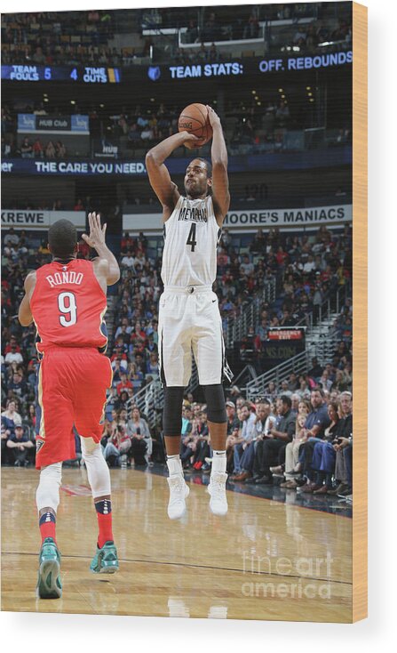 Smoothie King Center Wood Print featuring the photograph Memphis Grizzlies V New Orleans Pelicans by Layne Murdoch Jr.