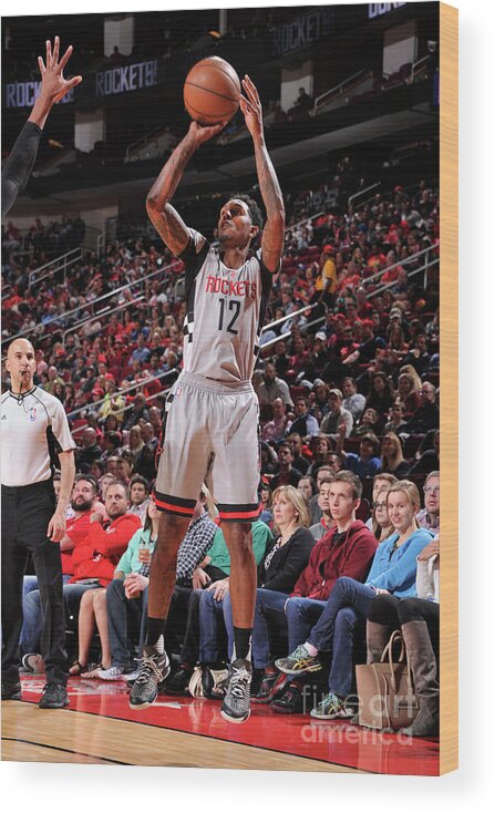 Nba Pro Basketball Wood Print featuring the photograph Minnesota Timberwolves V Houston Rockets by Bill Baptist
