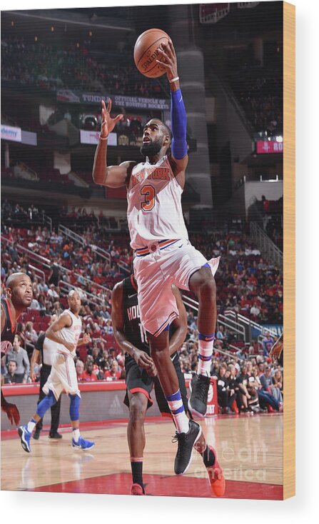 Tim Hardaway Jr Wood Print featuring the photograph New York Knicks V Houston Rockets by Bill Baptist