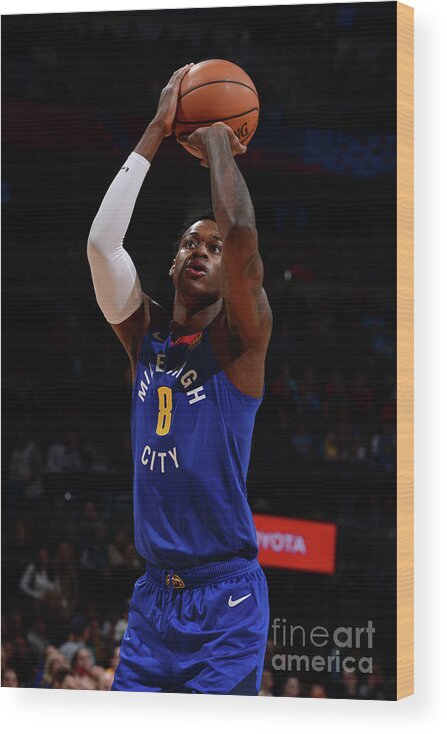 Jarred Vanderbilt Wood Print featuring the photograph Phoenix Suns V Denver Nuggets by Bart Young