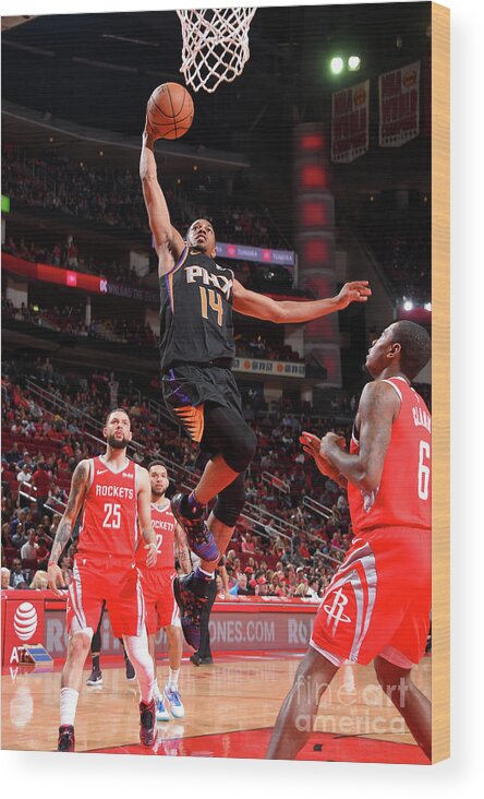 Nba Pro Basketball Wood Print featuring the photograph Phoenix Suns V Houston Rockets by Bill Baptist