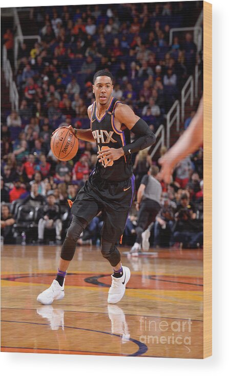 Nba Pro Basketball Wood Print featuring the photograph Portland Trail Blazers V Phoenix Suns by Barry Gossage