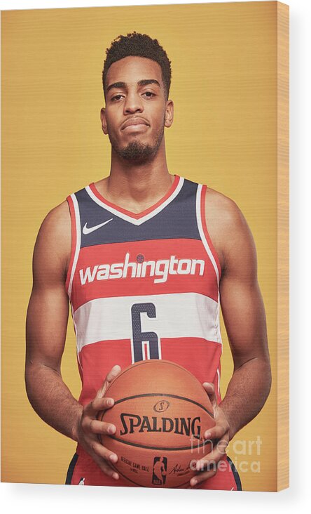 Troy Brown Jr Wood Print featuring the photograph 2018 Nba Rookie Photo Shoot by Jennifer Pottheiser
