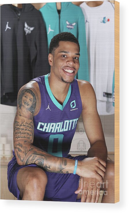 Miles Bridges Wood Print featuring the photograph 2018 Nba Rookie Photo Shoot by Nathaniel S. Butler