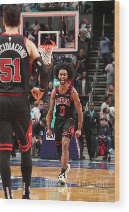 Coby White Wood Print featuring the photograph Chicago Bulls V Charlotte Hornets by Kent Smith