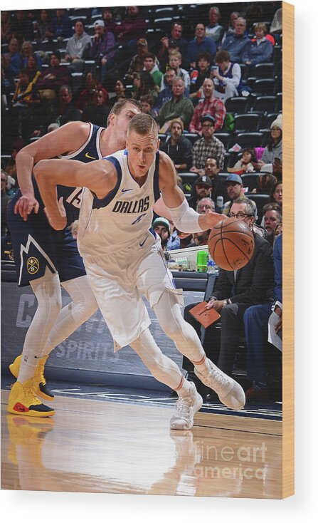Nba Pro Basketball Wood Print featuring the photograph Dallas Mavericks V Denver Nuggets by Bart Young