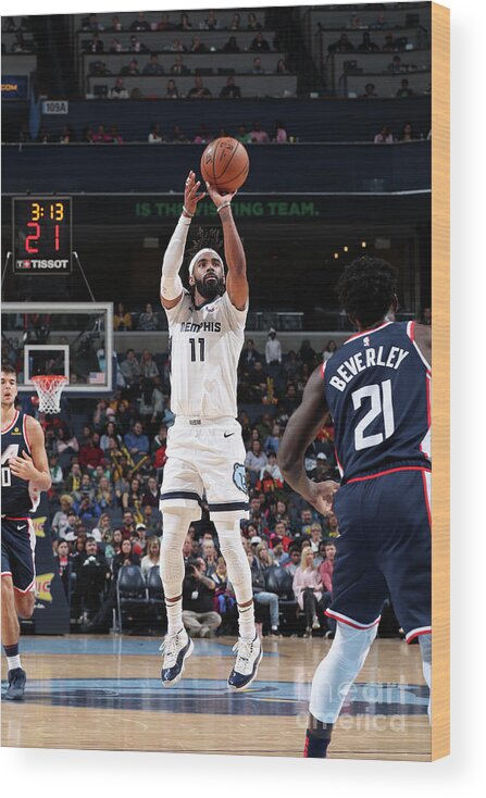 Mike Conley Wood Print featuring the photograph La Clippers V Memphis Grizzlies by Joe Murphy
