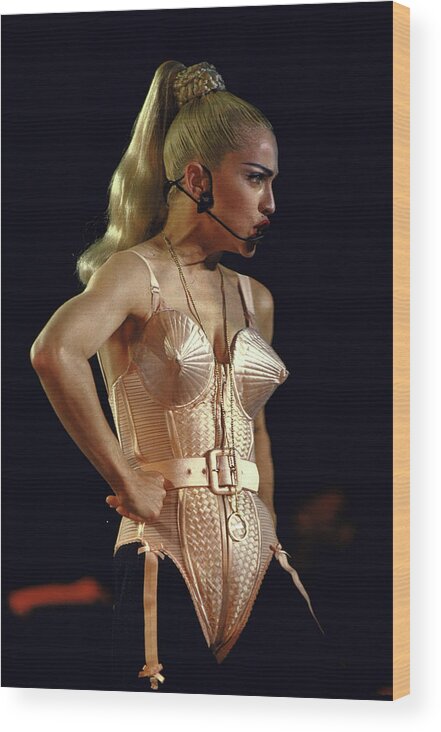 Madonna - Singer Wood Print featuring the photograph Madonna #7 by Dmi