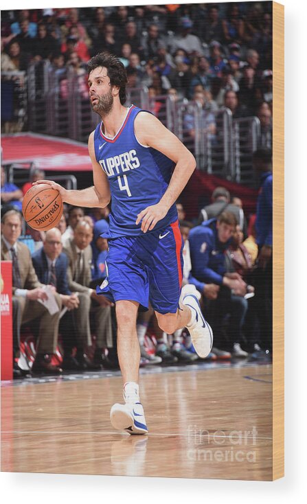 Milos Teodosic Wood Print featuring the photograph New York Knicks V La Clippers #6 by Andrew D. Bernstein