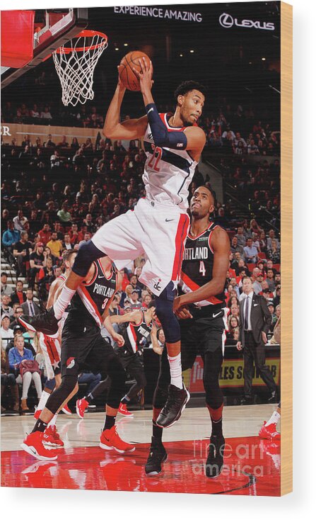 Nba Pro Basketball Wood Print featuring the photograph Washington Wizards V Portland Trail by Cameron Browne