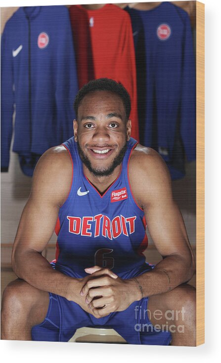 Bruce Brown Wood Print featuring the photograph 2018 Nba Rookie Photo Shoot by Nathaniel S. Butler