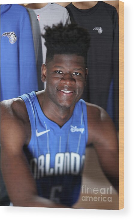Mo Bamba Wood Print featuring the photograph 2018 Nba Rookie Photo Shoot by Nathaniel S. Butler