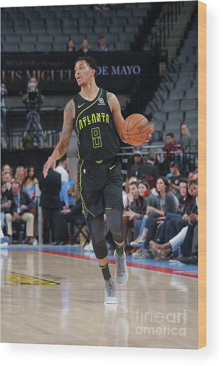 Damion Lee Wood Print featuring the photograph Atlanta Hawks V Sacramento Kings by Rocky Widner